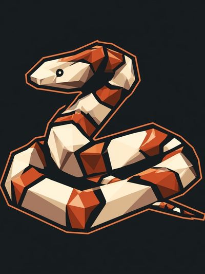 Geometric Snake Illustration Poster.