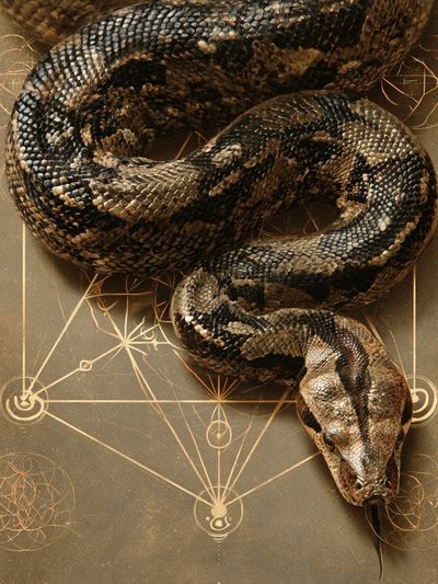 Mystic Snake Illustration Print. poster