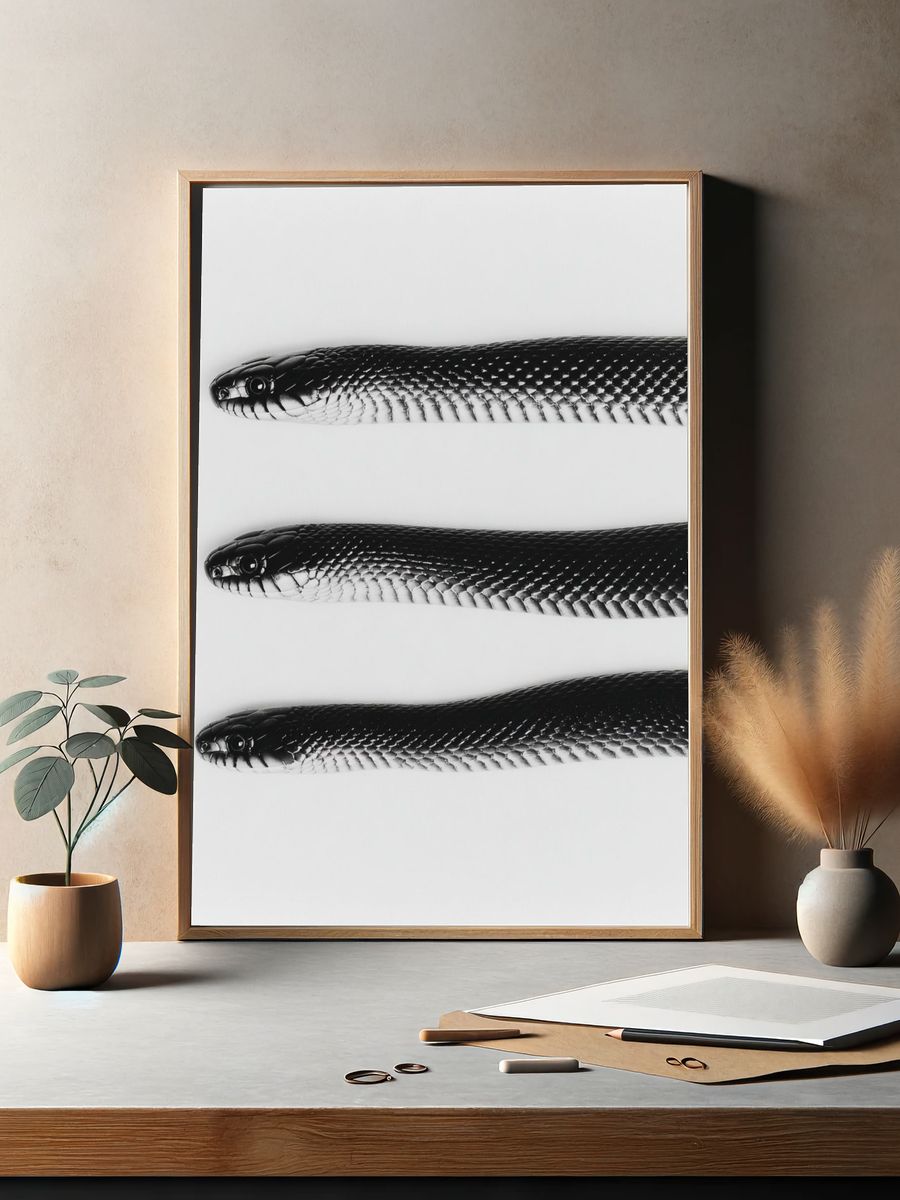 Black Snake Trio Photography Poster. — room view 2