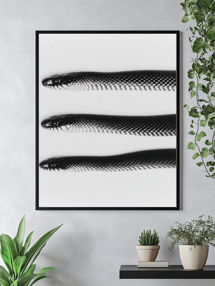 Black Snake Trio Photography Poster. — room view 4