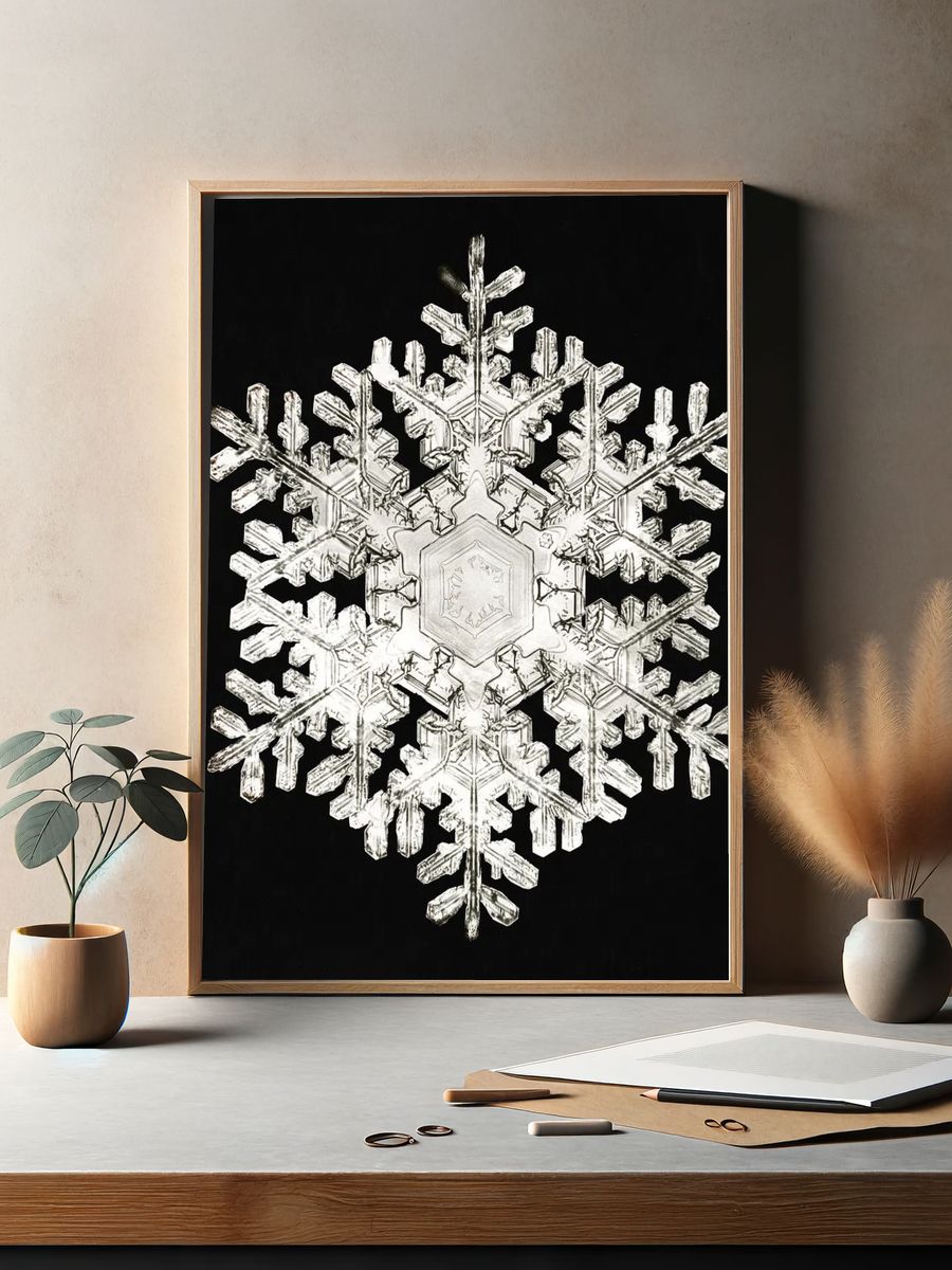 Intricate Snowflake — Nature Print. — room view 2