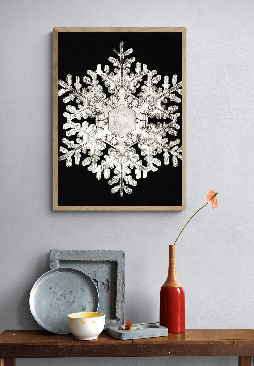 Intricate Snowflake — Nature Print. — room view 3