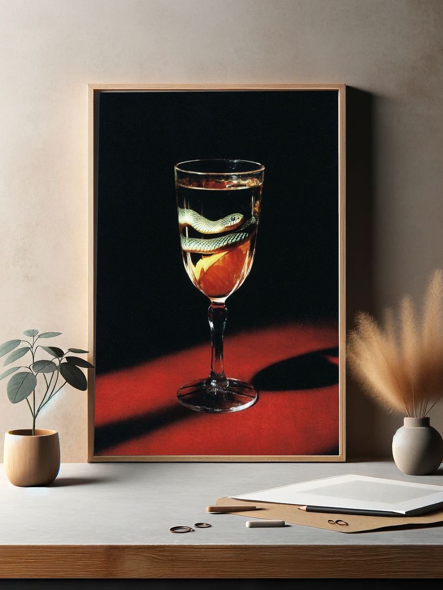 Snake in Glass — Fine Art Print. — room view 2
