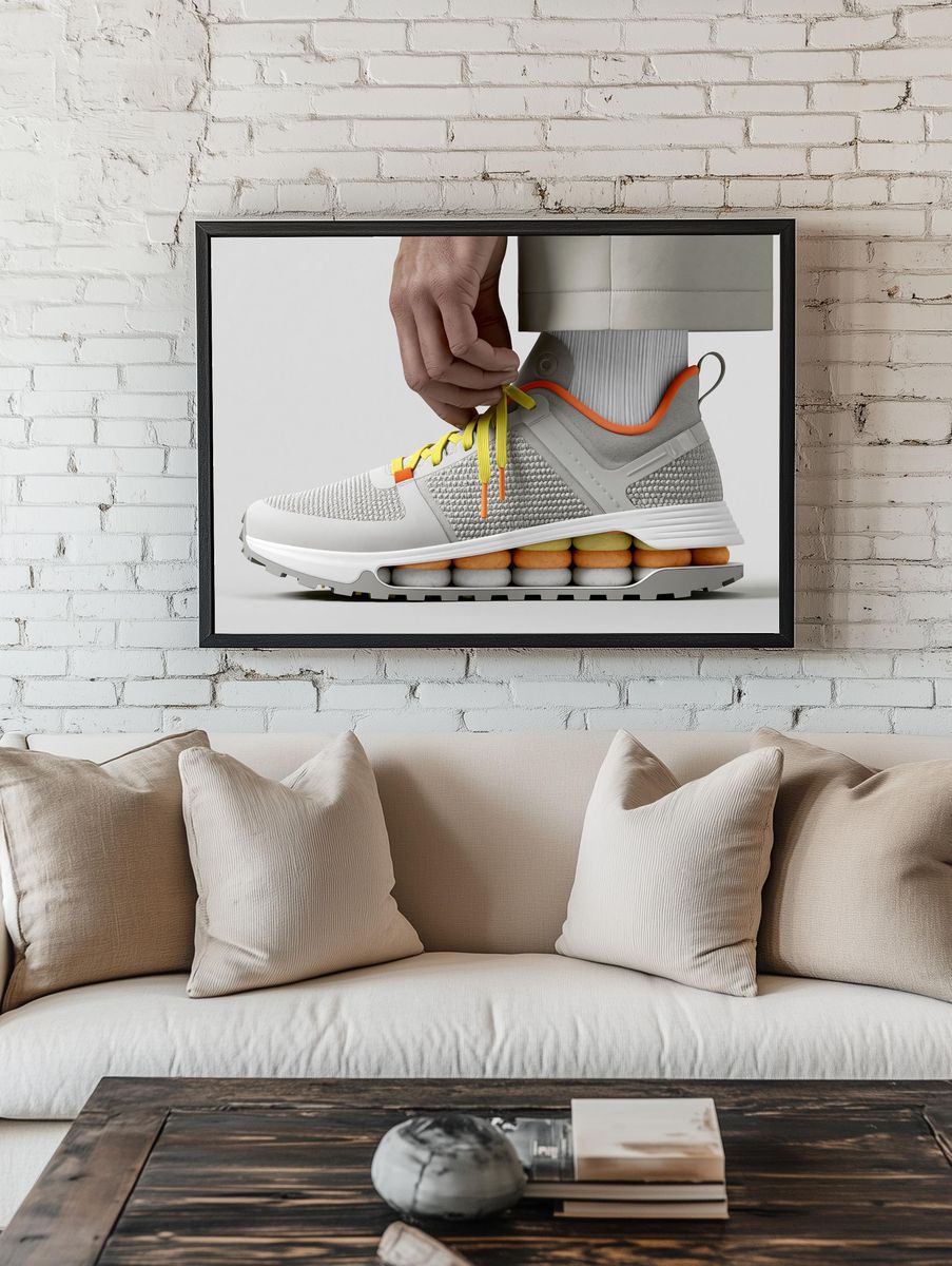 Sneaker Lacing Close-Up Photography Poster. room preview