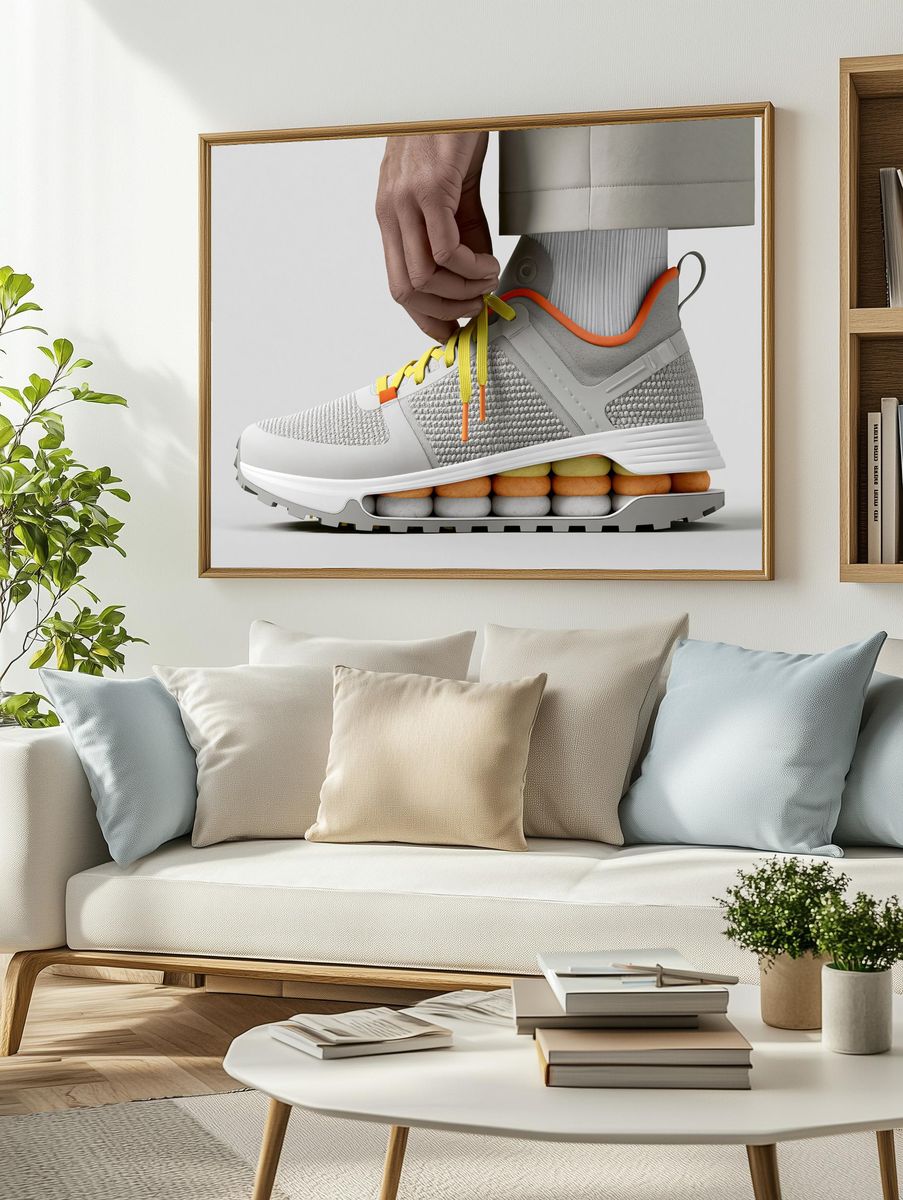 Sneaker Lacing Close-Up Photography Poster. — room view 2