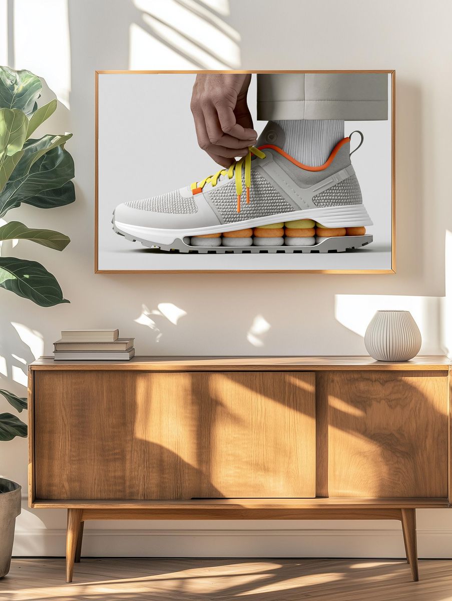 Sneaker Lacing Close-Up Photography Poster. — room view 3