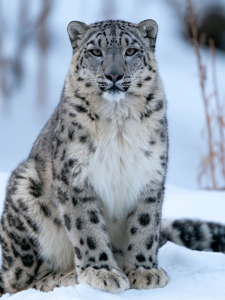 Snow Leopard Portrait Photography Poster. poster detail