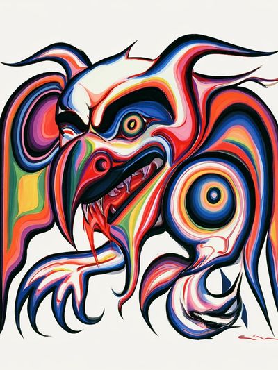 Surreal Neon Beast Print.
