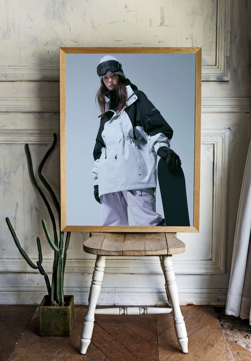 Snowboarder Fashion Portrait Poster. room preview