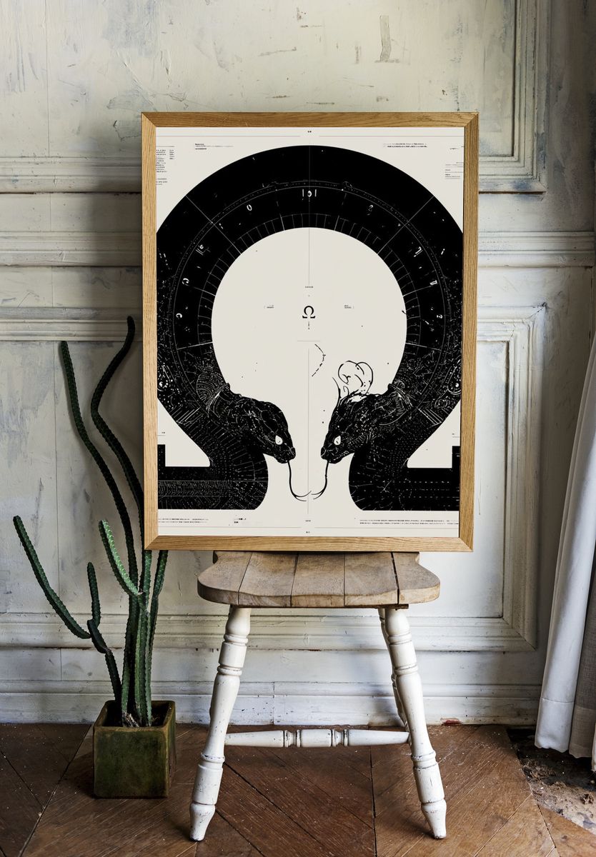 Twin Serpents — Fine-Art Print. room preview