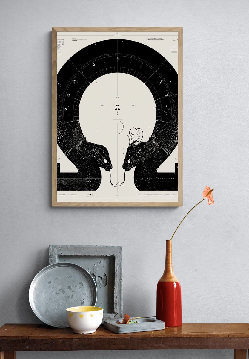 Twin Serpents — Fine-Art Print. — room view 3