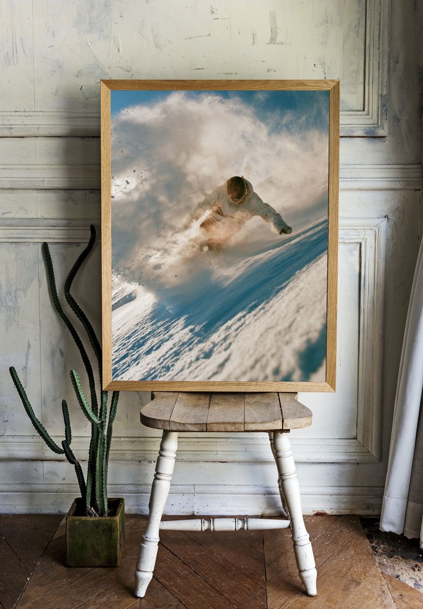 Snowboard Powder Carve Photography Poster. room preview