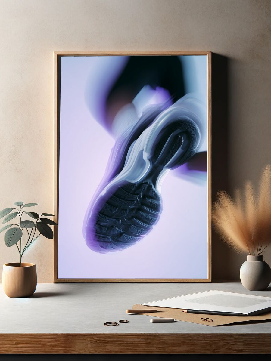 Dynamic Sneaker Photography Poster. — room view 2
