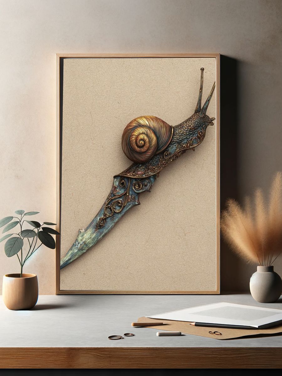 Snail Knife — Surrealism Print. — room view 2