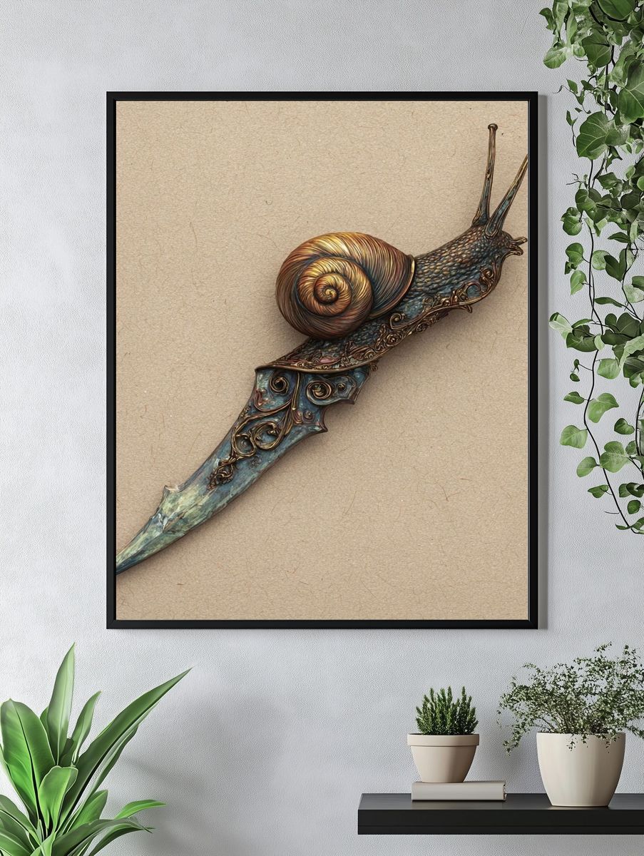 Snail Knife — Surrealism Print. — room view 4
