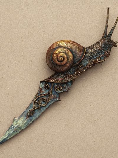 Snail Knife — Surrealism Print. poster print