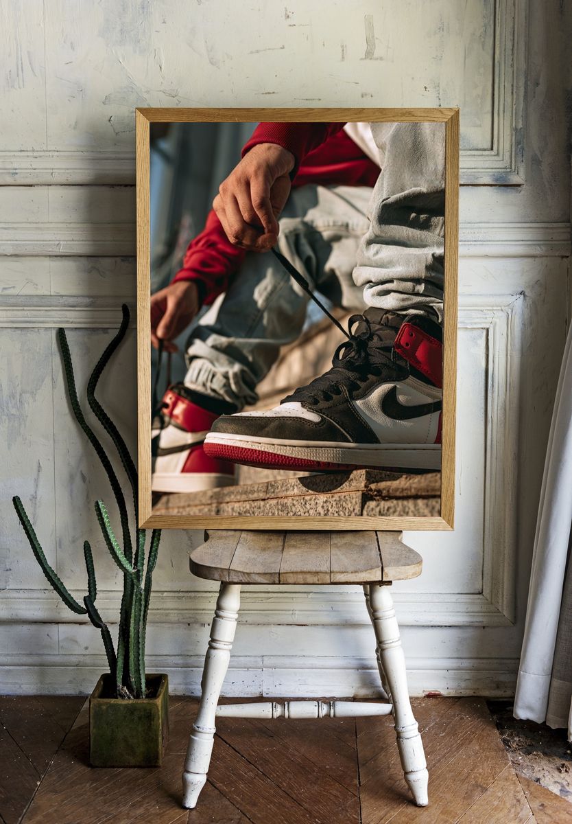 Sneaker Lacing Street Photography Poster. room preview
