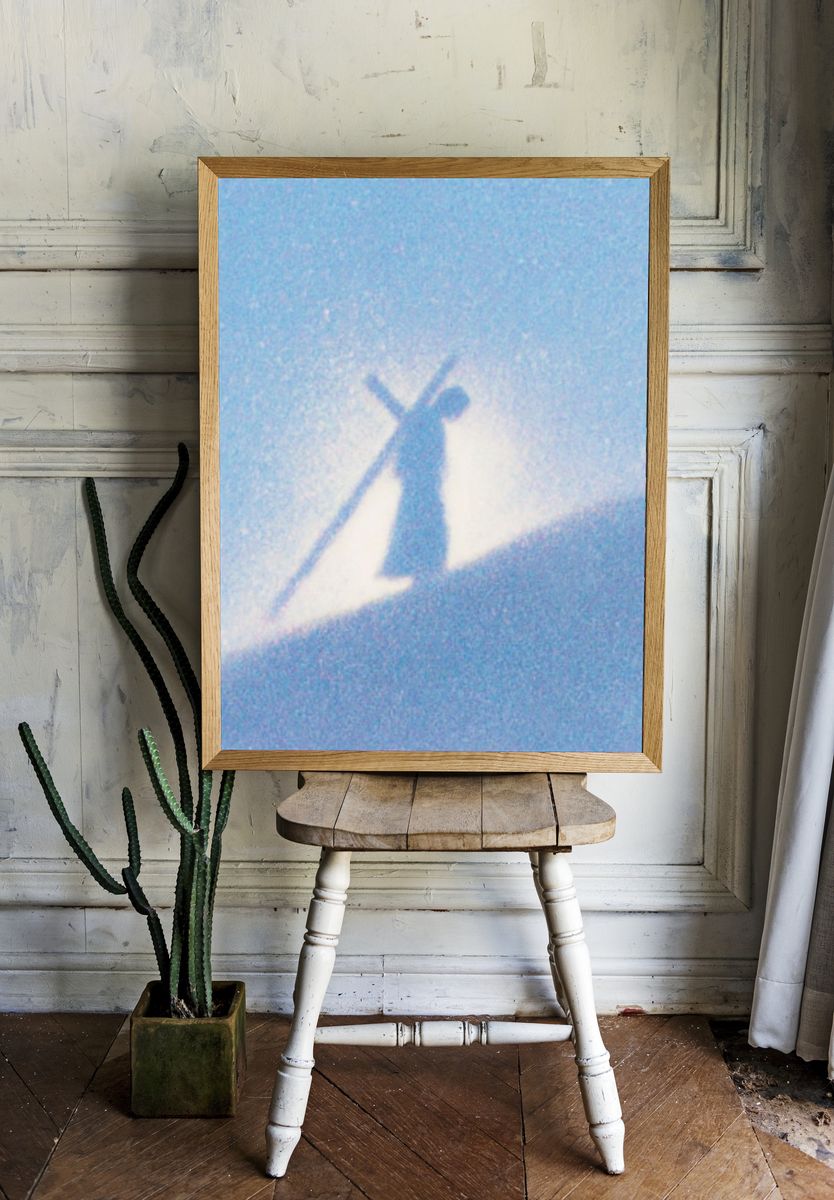 Snowboard Shadow Photography Poster. — room view 1