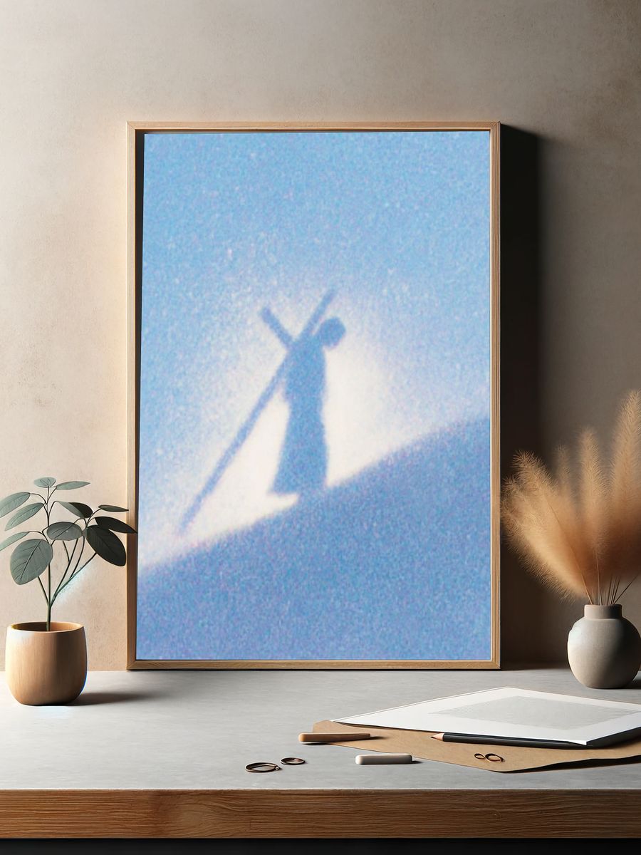 Snowboard Shadow Photography Poster. — room view 2