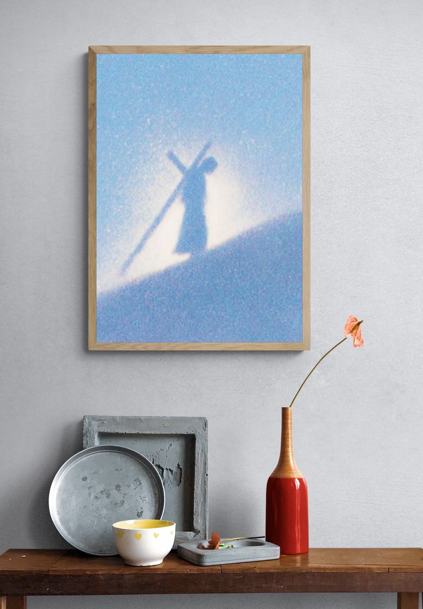 Snowboard Shadow Photography Poster. — room view 3