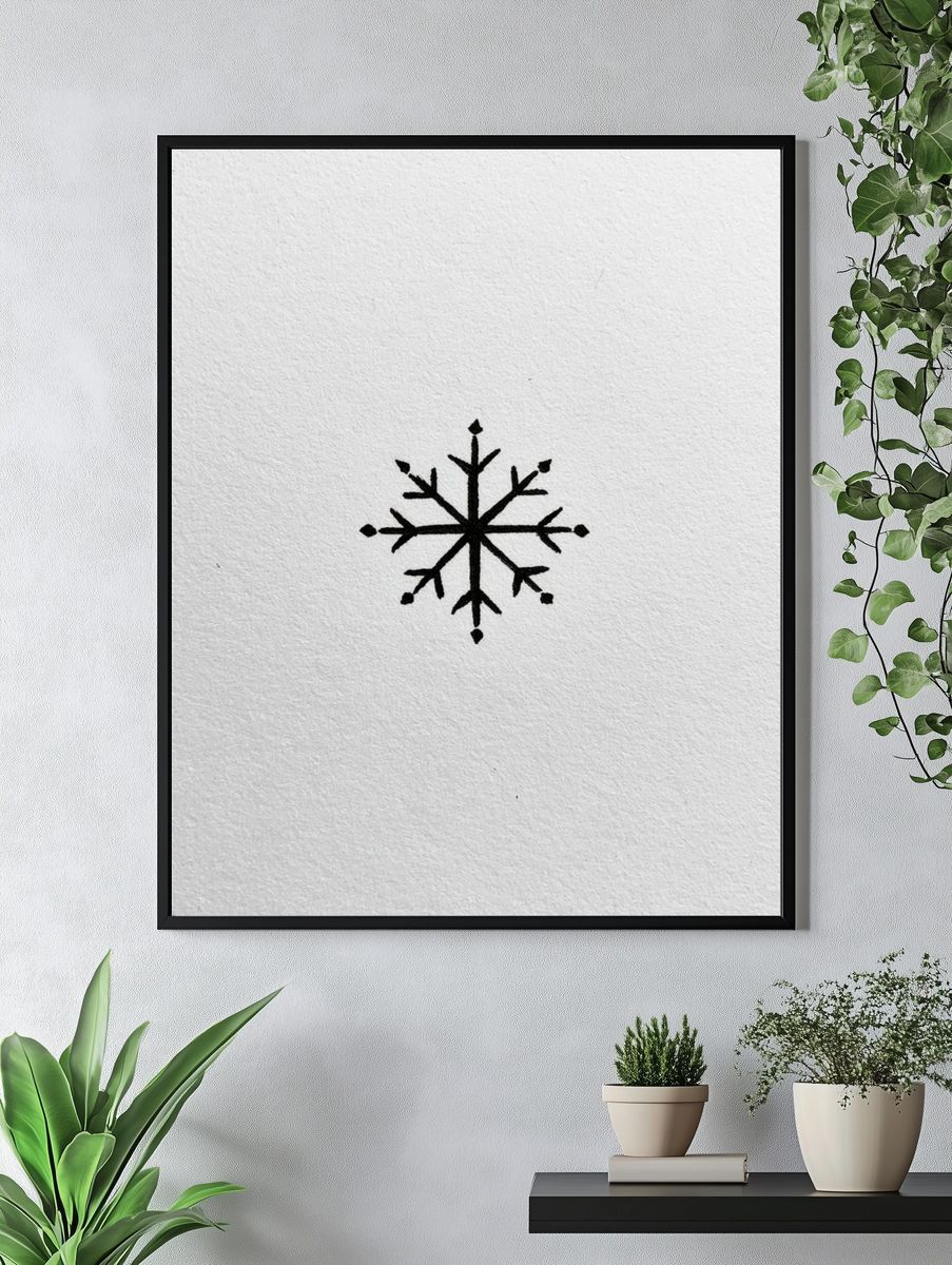 Snowflake Minimalist Print. — room view 4