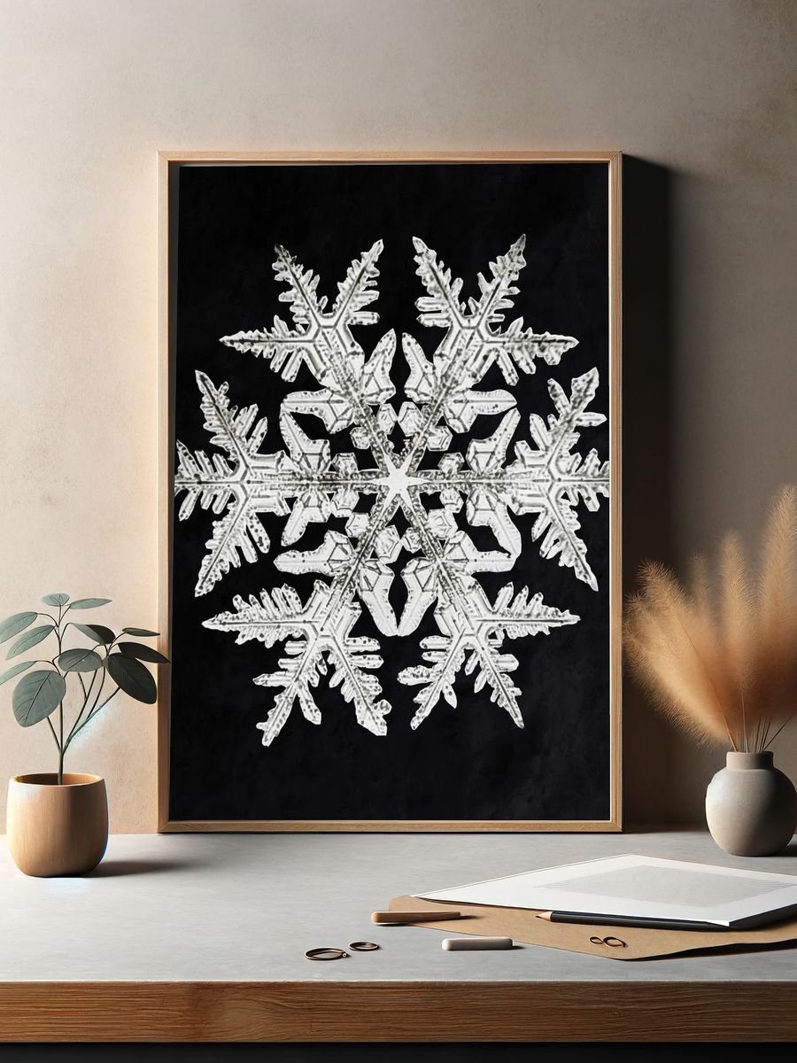 Wilson Bentley's Snowflake 920 (ca. 1890) detailed photograph of snowflakes. — room view 2