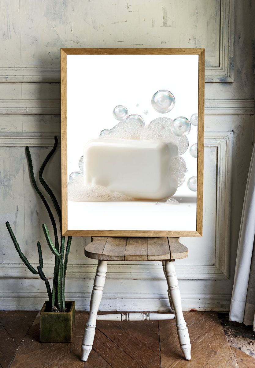 Soap Bubbles Minimalist Print. — room view 1