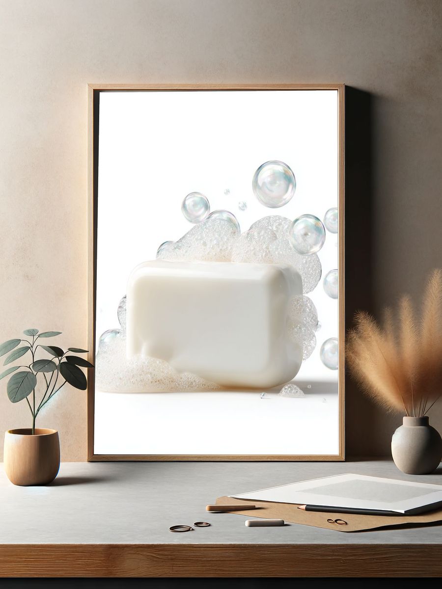 Soap Bubbles Minimalist Print. — room view 2
