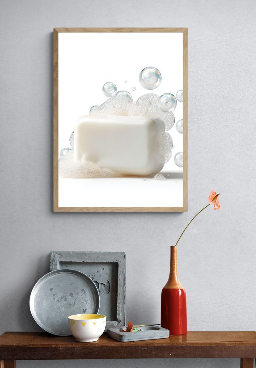 Soap Bubbles Minimalist Print. — room view 3