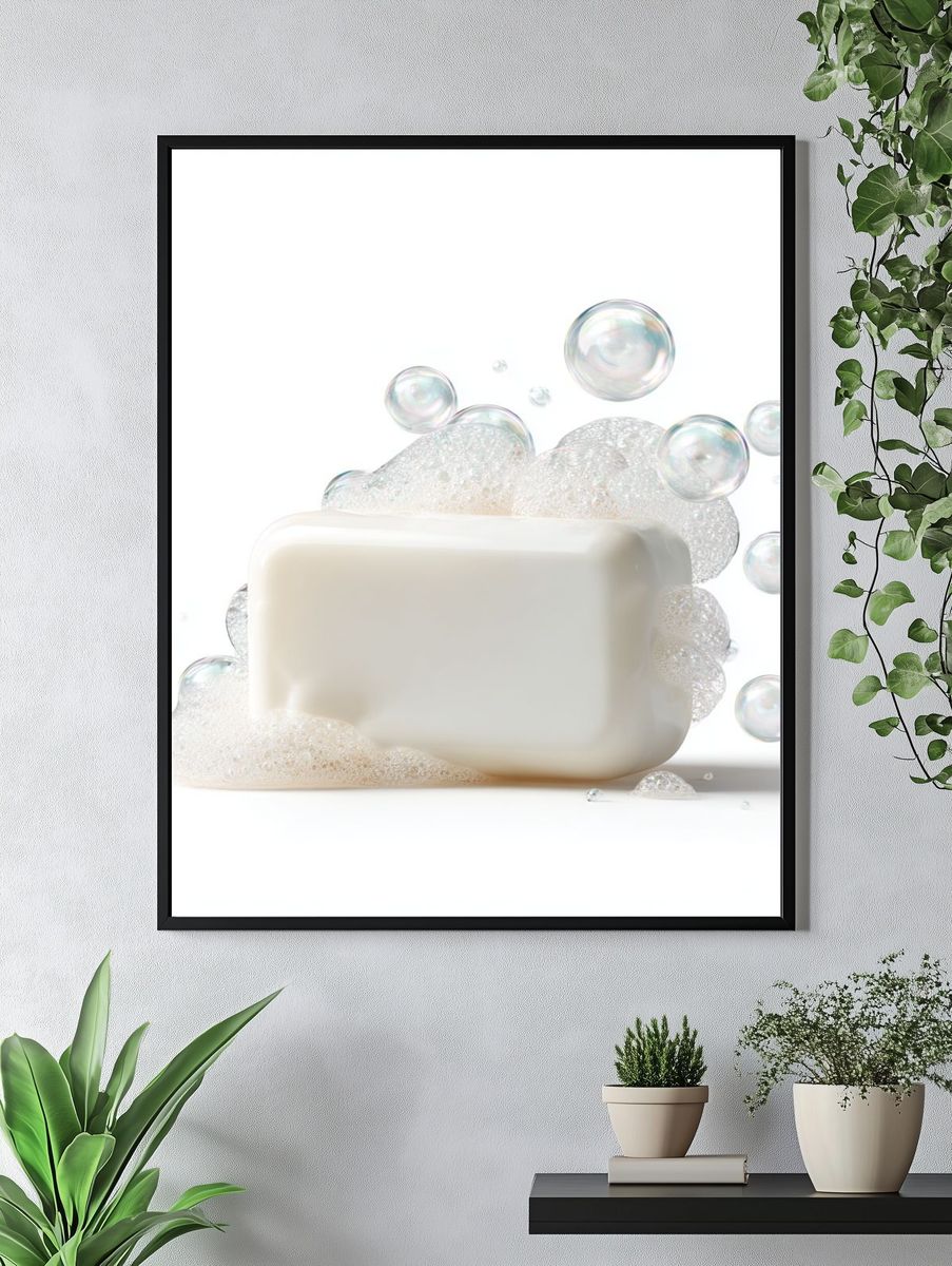 Soap Bubbles Minimalist Print. — room view 4