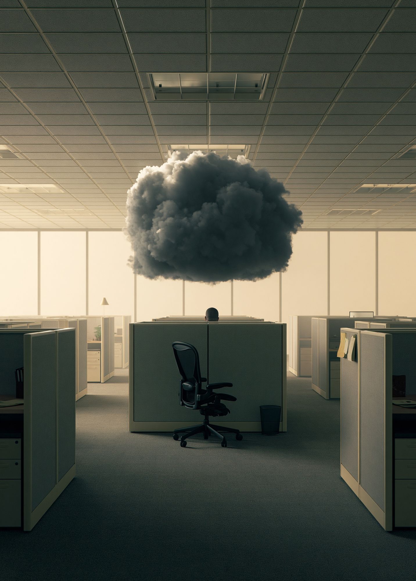 Surreal Office Cloud Print. poster — fine-art art