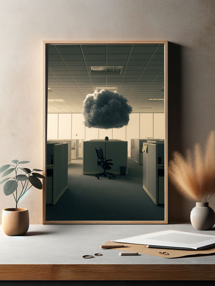 Surreal Office Cloud Print. — room view 2