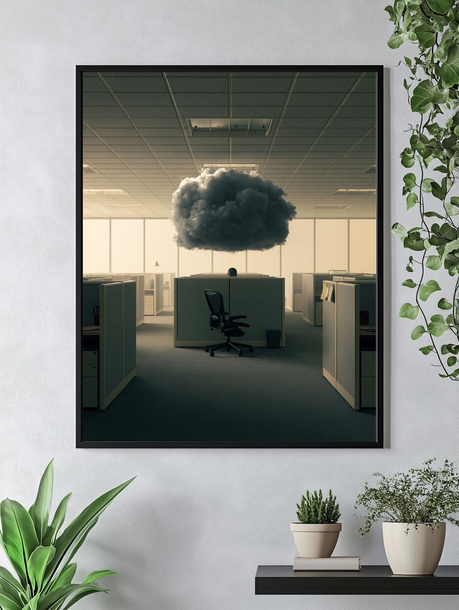 Surreal Office Cloud Print. — room view 4