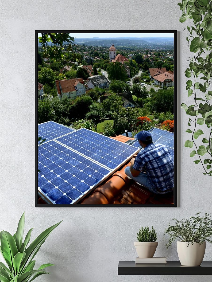 Solar Rooftop Overlook Photography Poster. — room view 4