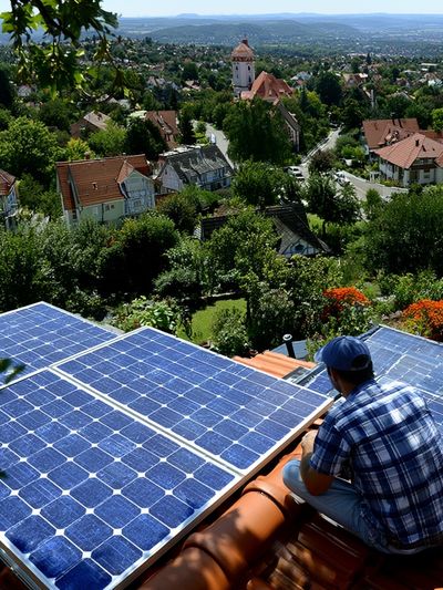 Solar Rooftop Overlook Photography Poster.