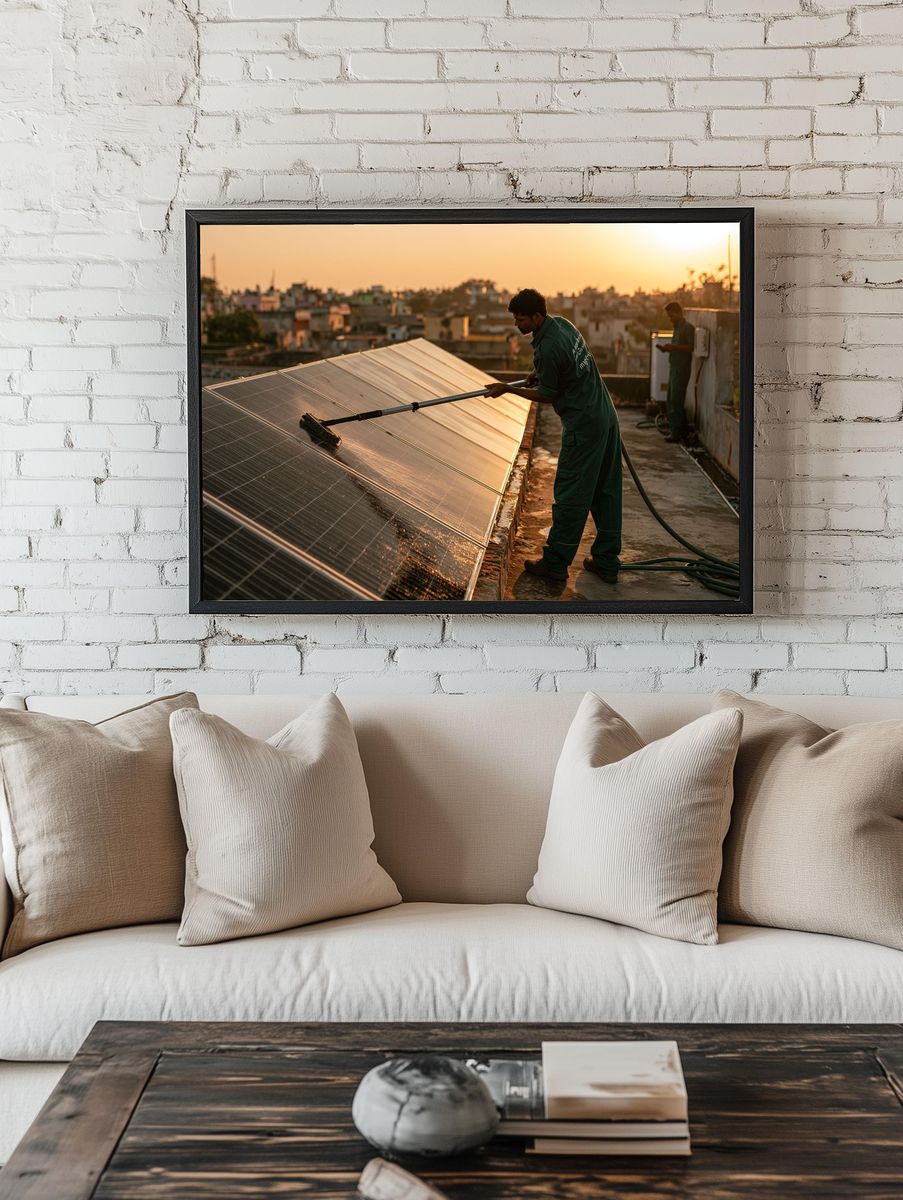 Solar Panel Cleaning Photography Poster. room preview
