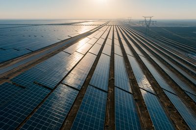 Solar Farm Sunrise Photography Poster. poster