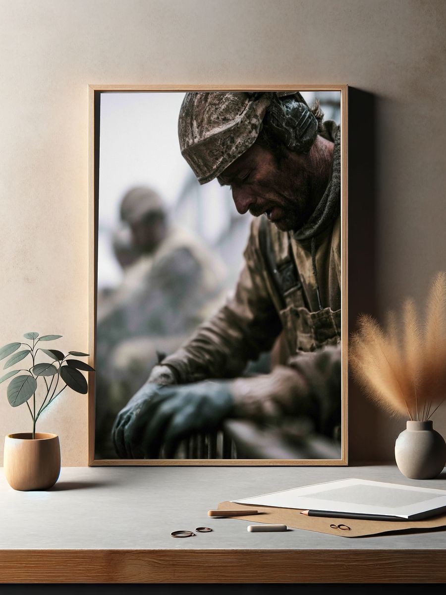 Soldier in the Field Photography Poster. — room view 2