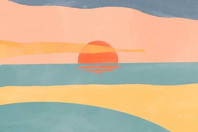 Sunset Over Ocean — Minimalist Print