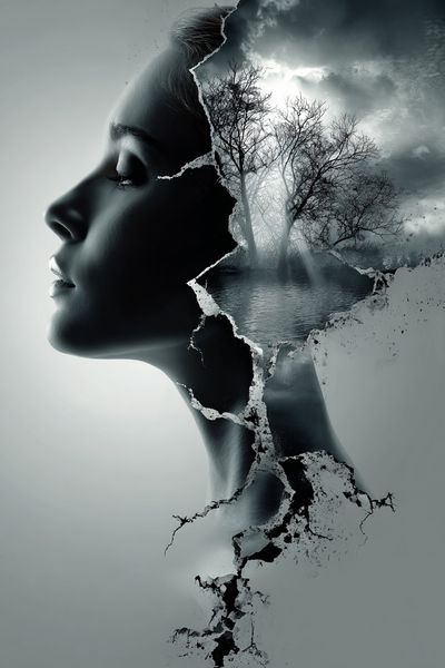 Silhouette of Thought — Surrealism Print. poster