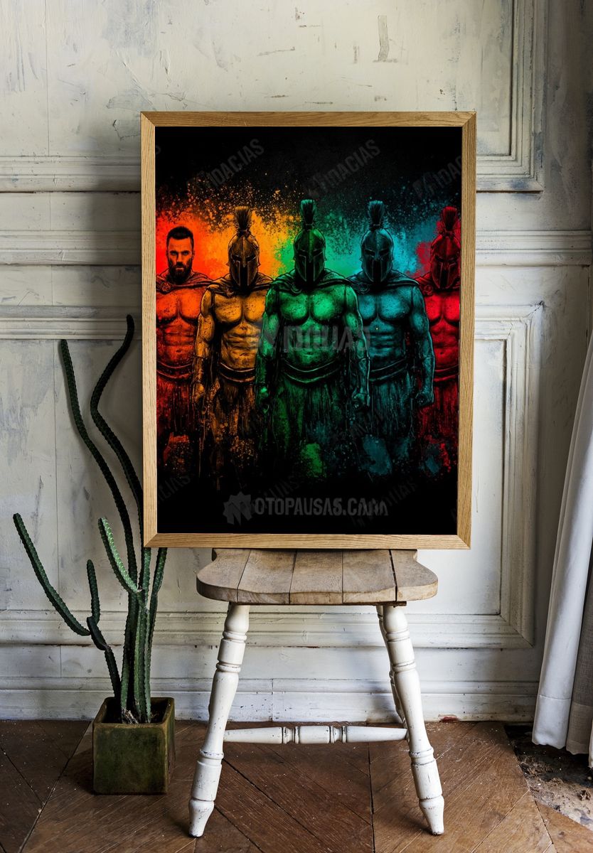Spartan Warriors Color Splash Poster. room preview