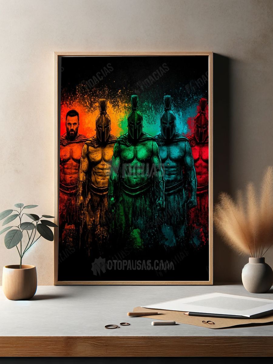 Spartan Warriors Color Splash Poster. — room view 2