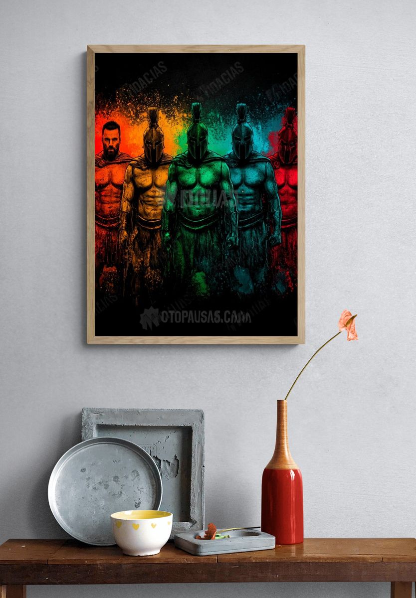 Spartan Warriors Color Splash Poster. — room view 3
