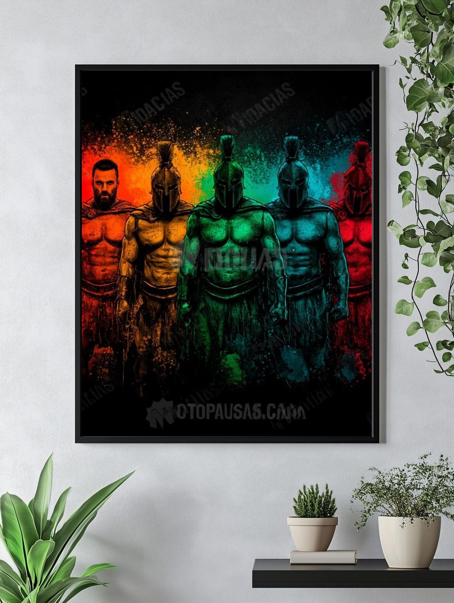 Spartan Warriors Color Splash Poster. — room view 4