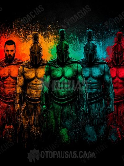 Spartan Warriors Color Splash Poster. poster