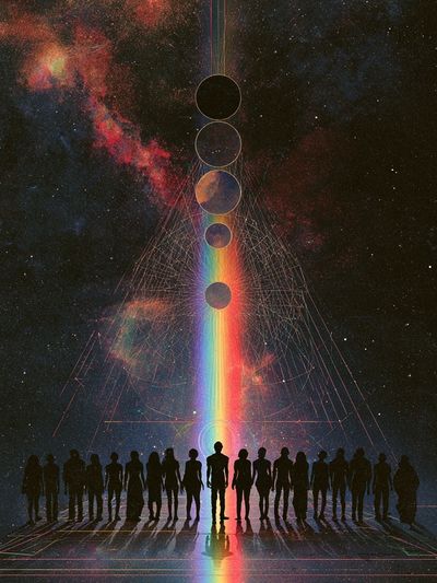 Cosmic Alignment — Sci-Fi Print. poster