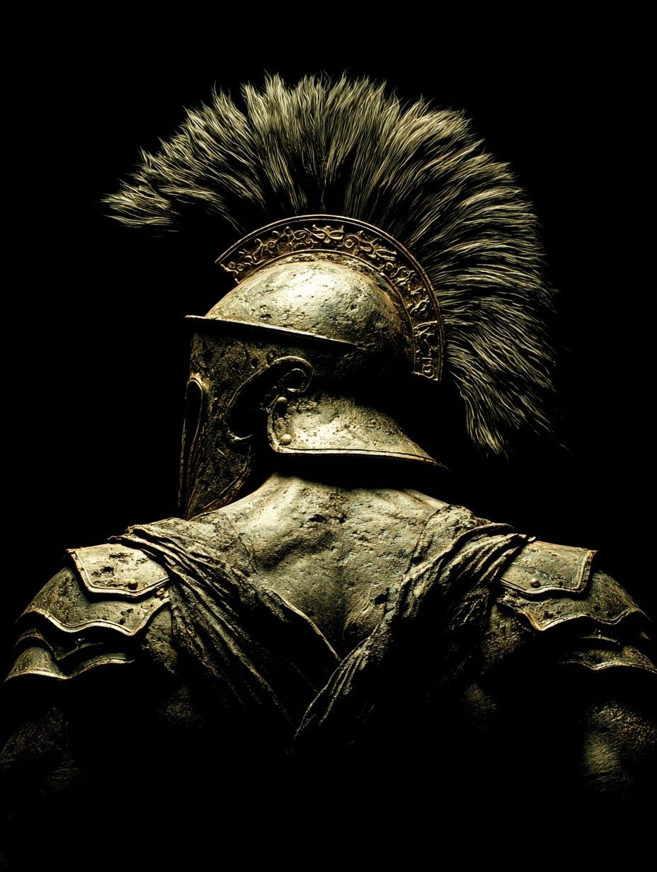 Spartan Warrior Portrait Print. poster detail