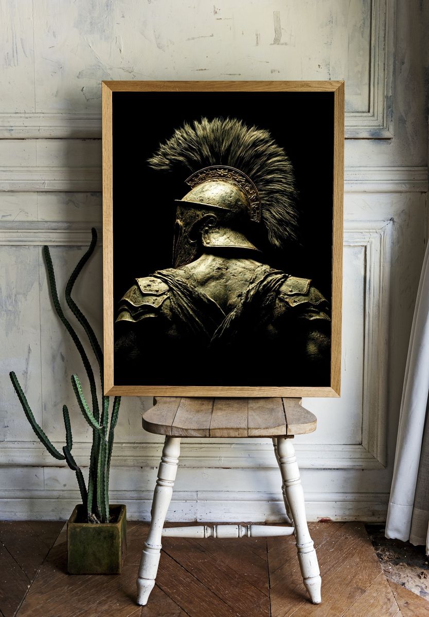 Spartan Warrior Portrait Print. room preview
