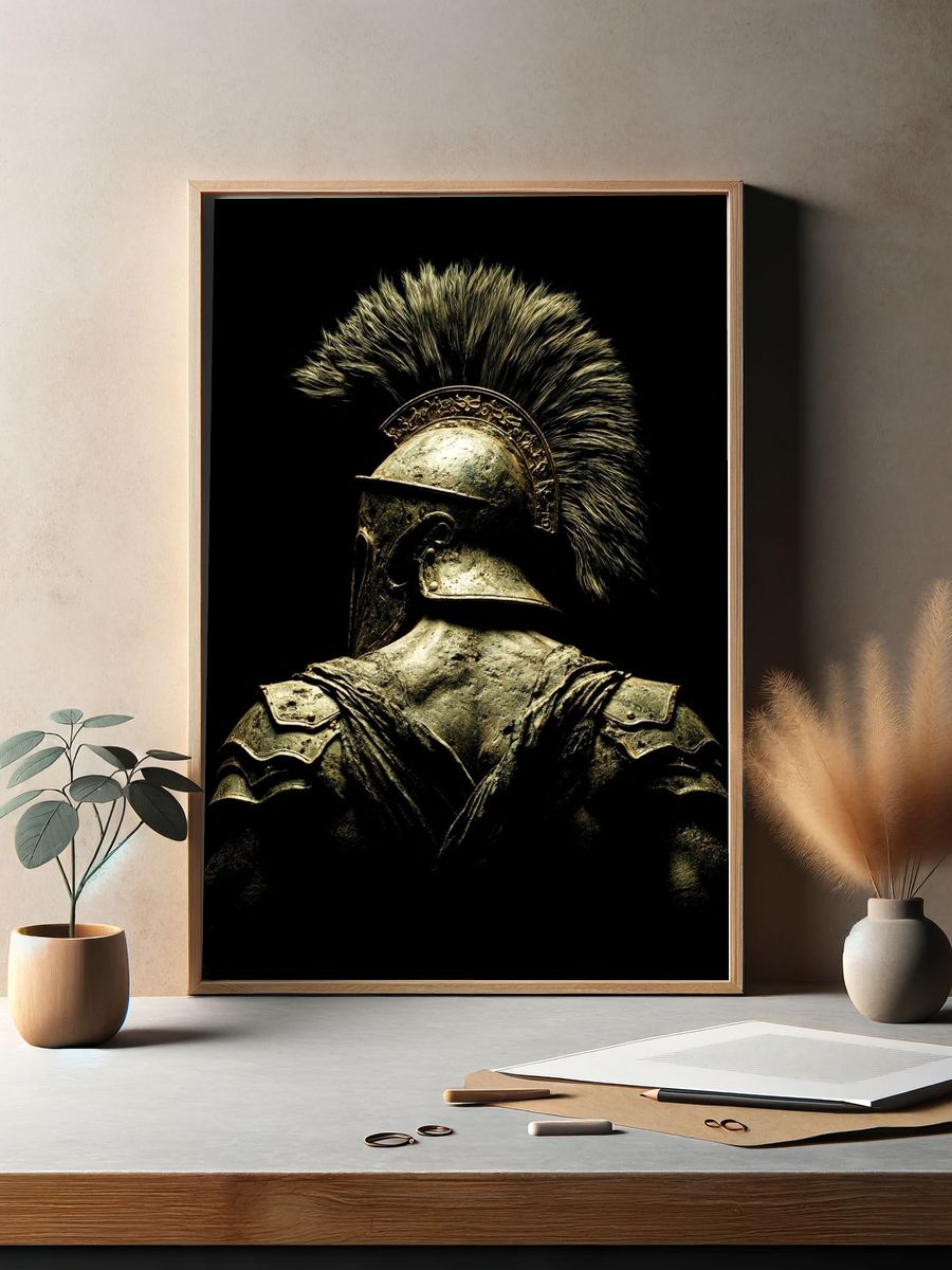 Spartan Warrior Portrait Print. — room view 2