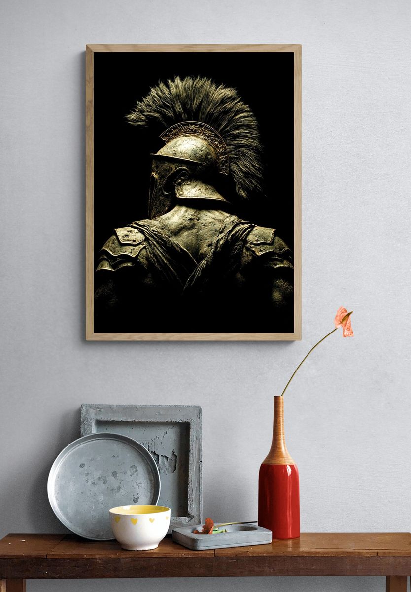 Spartan Warrior Portrait Print. — room view 3